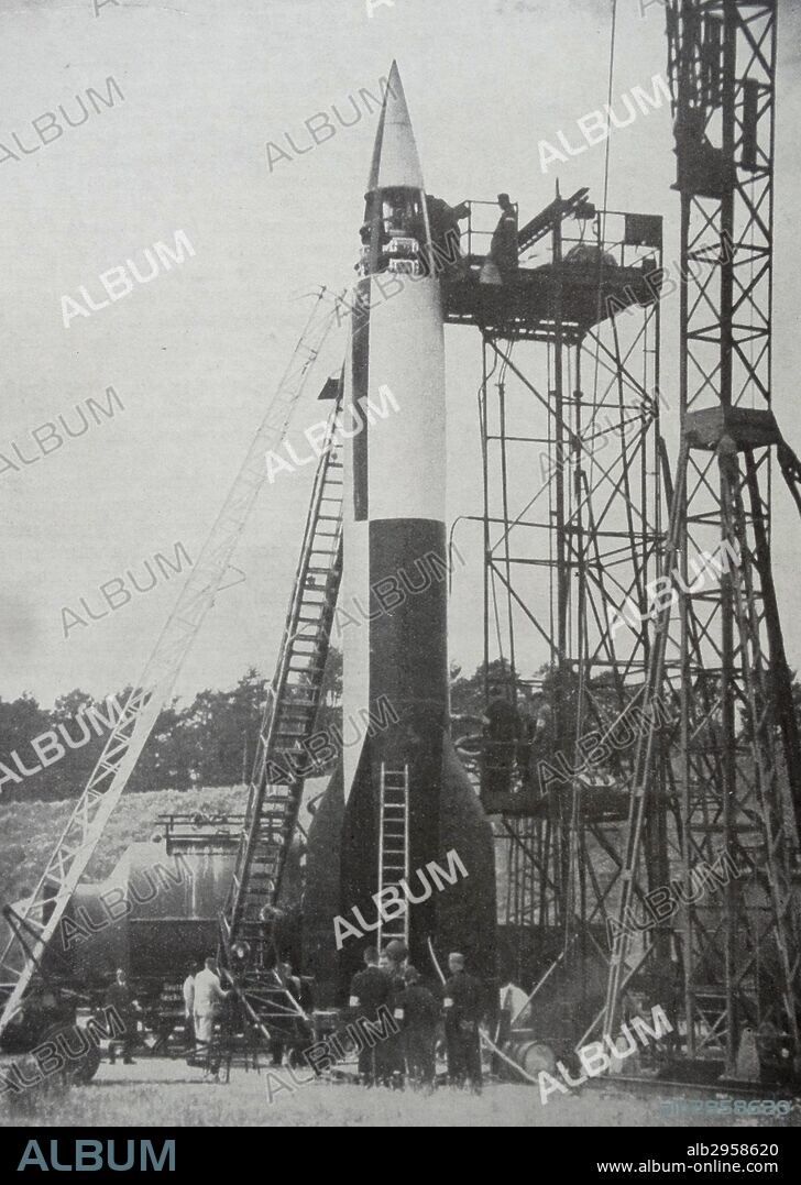 The V-2 (German: Vergeltungswaffe 2, "Retribution Weapon 2"), technical name Aggregat-4 (A4), was the world's first long-range[4] ballistic missile. The liquid-propellant rocket was developed during the Second World War in Germany as a "vengeance weapon", designed to attack Allied cities 1942.