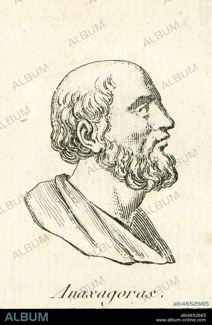 ' Anaxagoras.' Portrait d'ANAXAGORE de Clazomenes (vers 500-428 av. JC.) philosophe grec, tire d' Abrege de la Vie des plus Illustres Philosophes de l' Antiquite, 1816, par FENELON (1651-1715). Credit : Coll. Jonas/KHARBINE-TAPABOR.