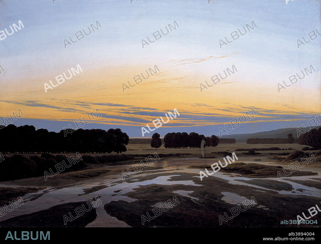 CASPAR DAVID FRIEDRICH. The Grosse Gehege near Dresden. Date/Period: 1832. Painting. Oil on canvas. Height: 73.5 cm (28.9 in); Width: 103 cm (40.5 in).