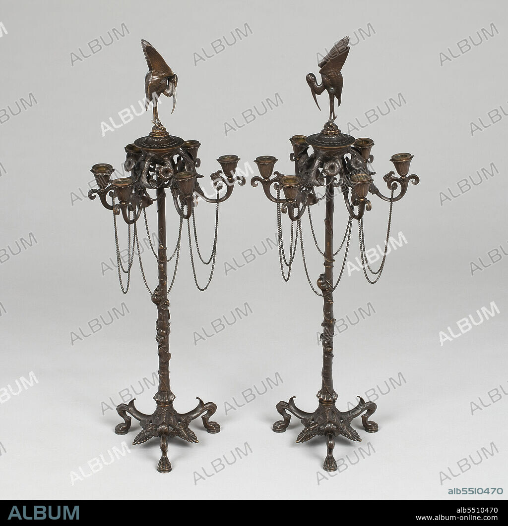 AUGUSTE-NICOLAS CAIN. Pair of Candelabra, France, c. 1880.