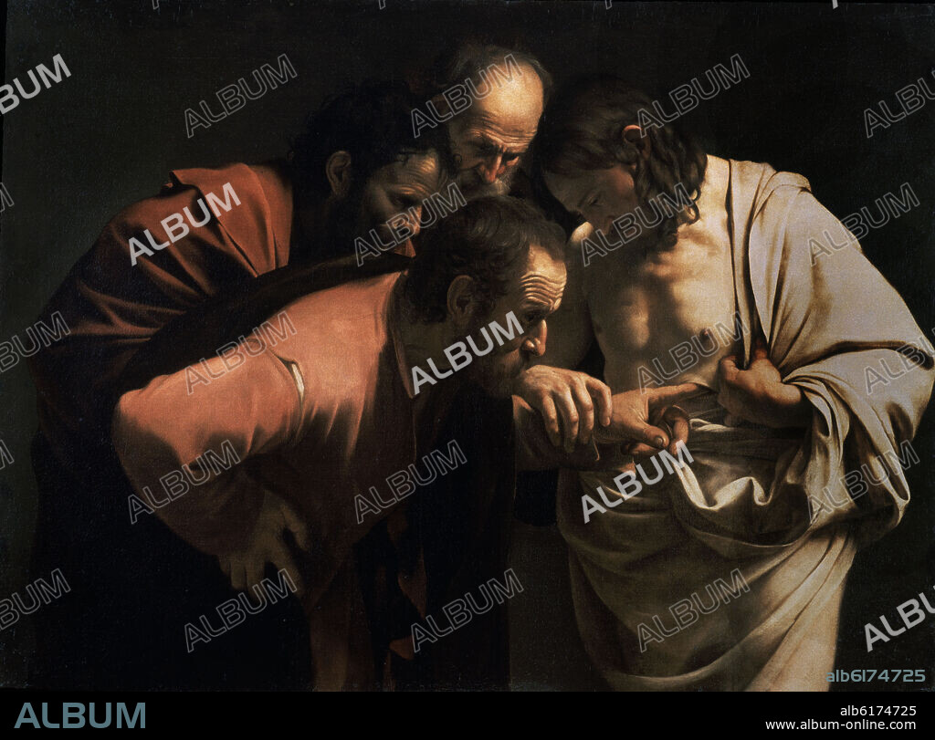 MICHELANGELO MERISI DA CARAVAGGIO (1573-1610). 'Doubting Thomas', 1601-1602, Oil on canvas, 107 x 146 cm.