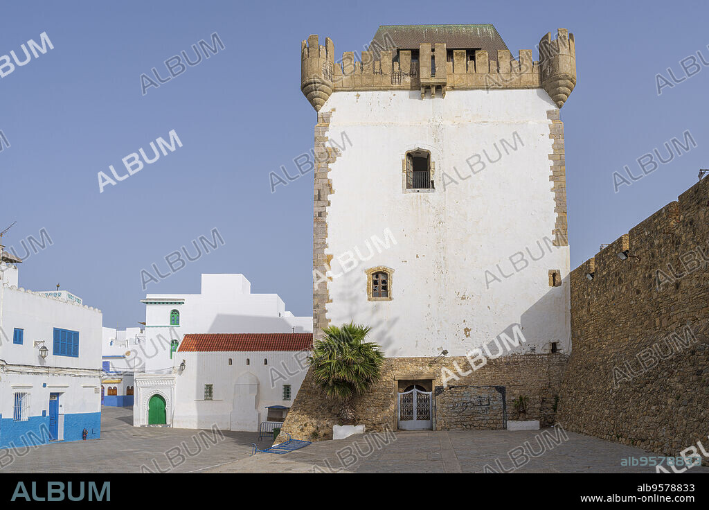 Borj Al Kamra, Portuguese tower, late 15th century Khaldun Square, Asilah, morocco, africa.