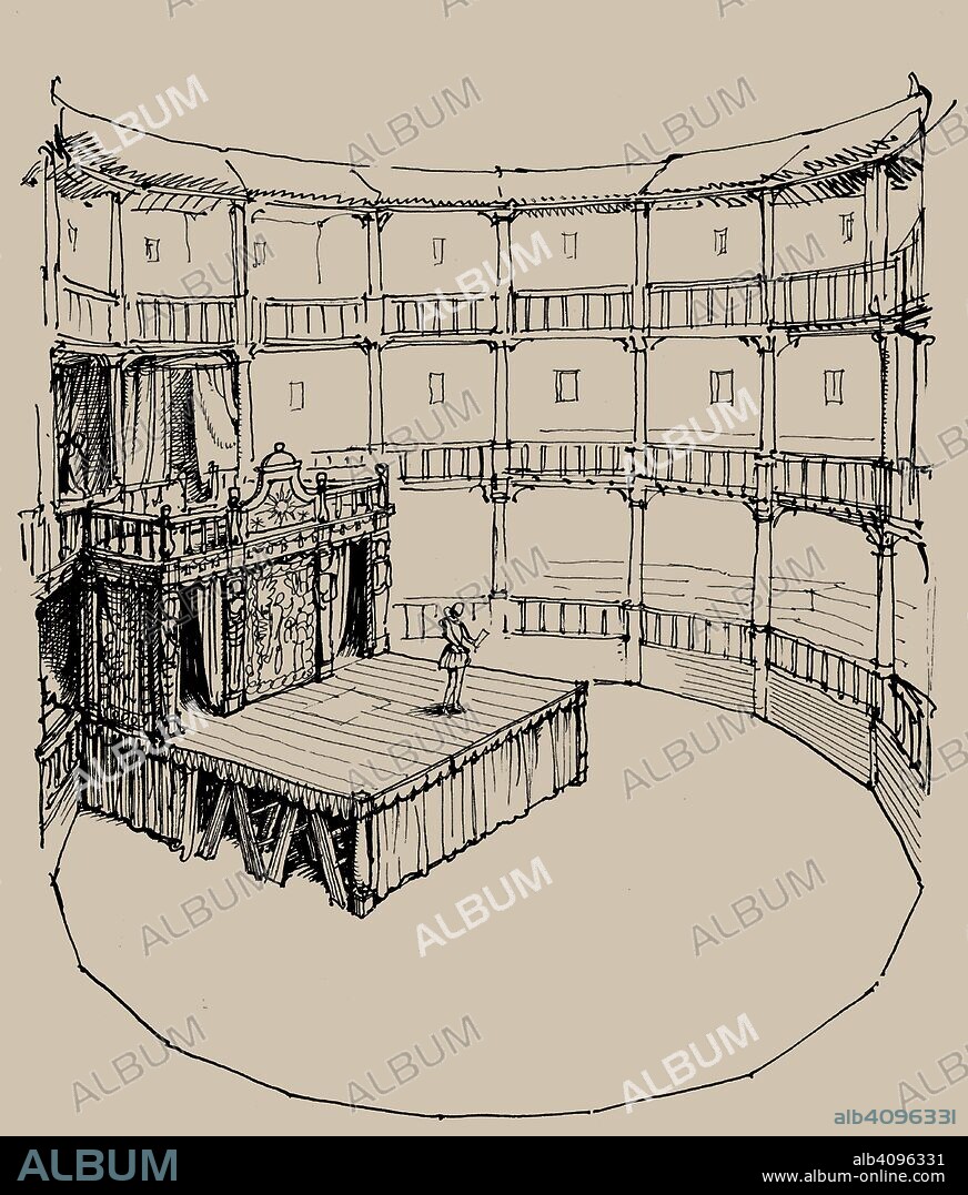 CYRIL WALTER HODGES. The Theatre in London c. 1576. A view inside.
