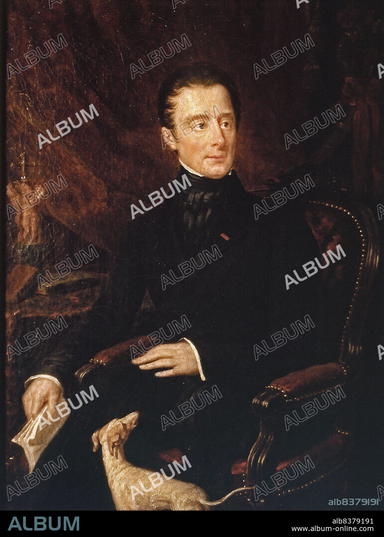 ELISA DE LAMARTINE. Portrait of Alphonse de Lamartine (1790-1869), poet and politician, c1840.