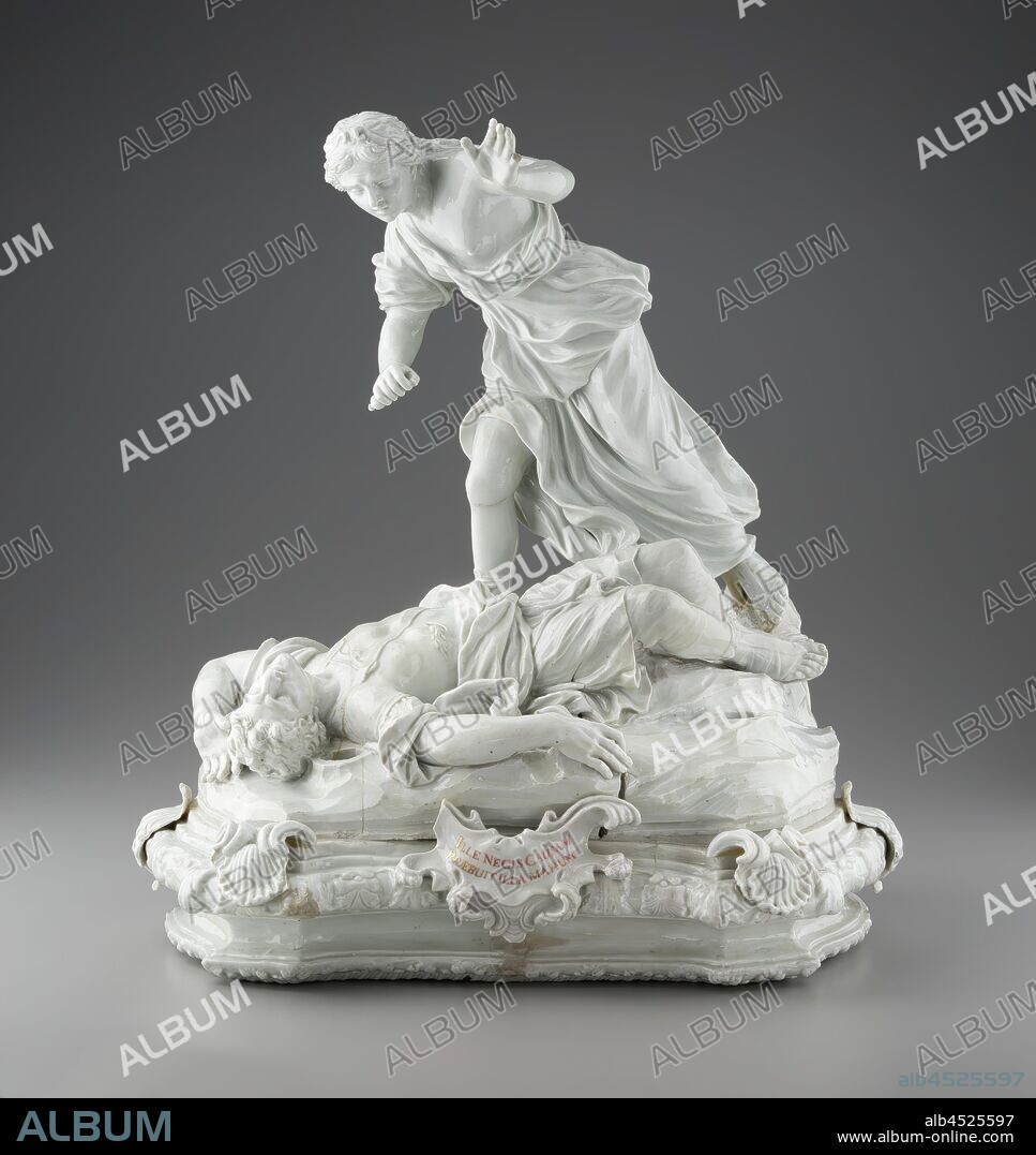 attributed to Gaspero Bruschi, Italian, 1701-1780, after a model by Giovanni Battista Foggini, Italian, 1652-1725, Pyramus and Thisbe, 1745/1750, Hard-paste porcelain, Overall: 16 1/2 × 15 1/2 × 10 5/8 inches (41.9 × 39.4 × 27 cm).