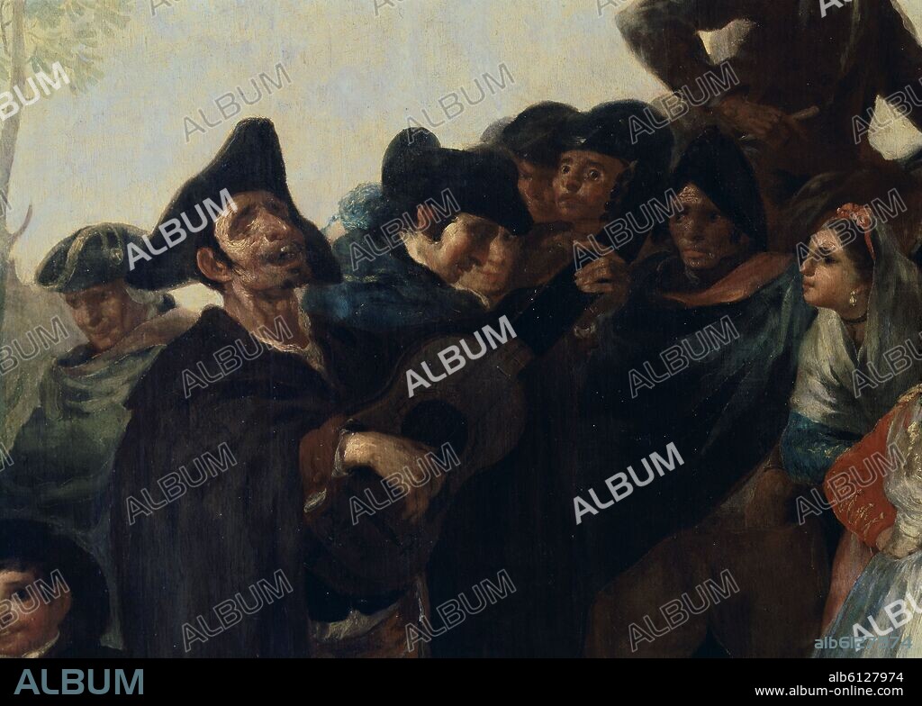 FRANCISCO DE GOYA. EL CIEGO DE LA GUITARRA - 1778 - O/L - NP 778 - CARTON PARA TAPIZ - CONJUNTO 1299.