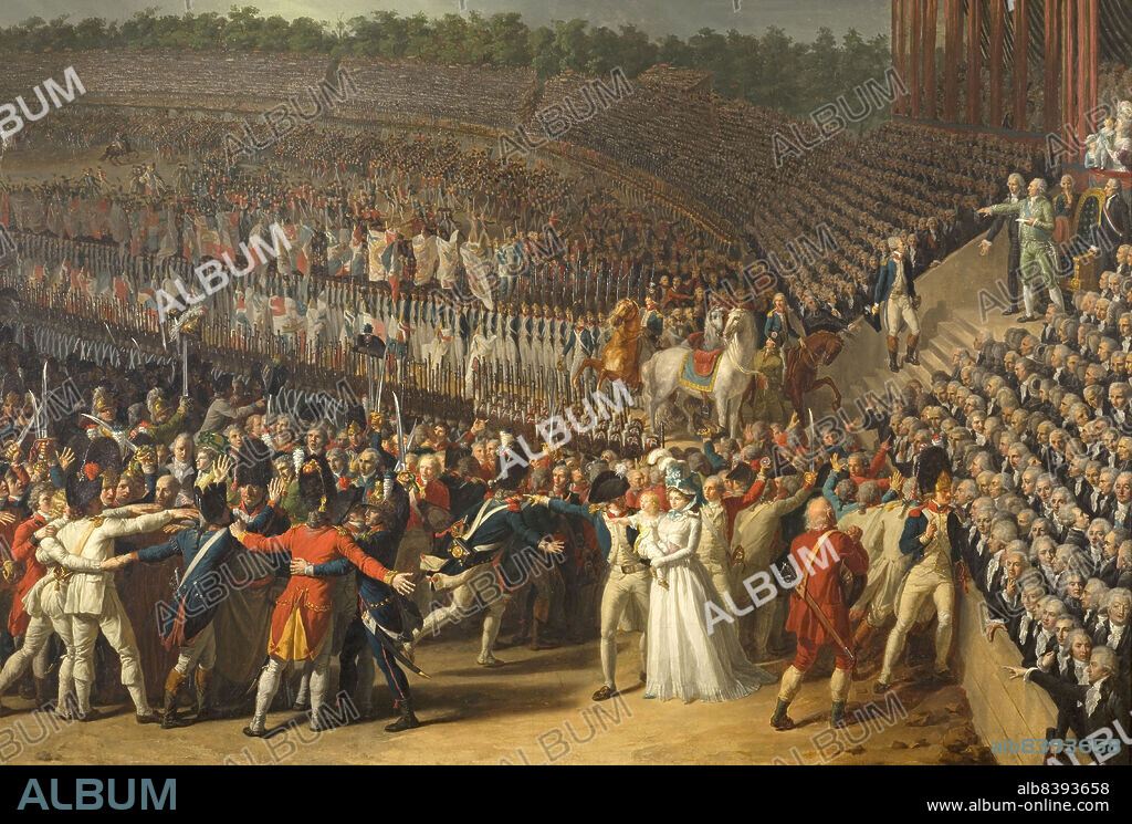 CHARLES THEVENIN. Fete de la Federation July 14, 1790, at the Champ-de-Mars, current 7th arrondissement, 1792.