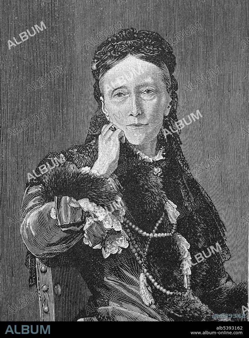 Grand Duchess Olga Nikolaevna of Russia, 1822 - 1892, as queen widow of Wuerttemberg, historical picture, about 1893