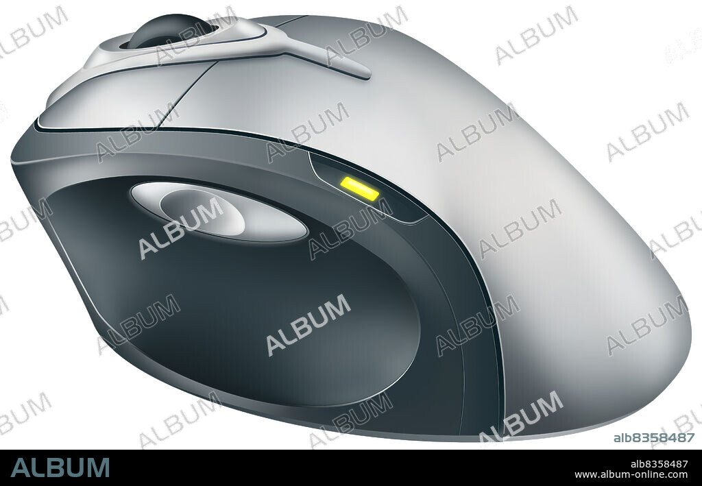 Mechanical or optical mouse connected to the computer by infrared, laser or radio signals.