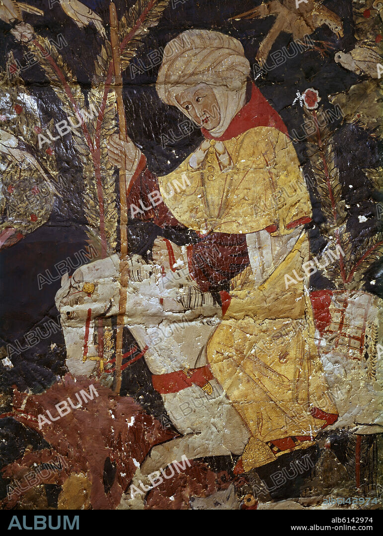 BASTARDO MUDARRA - BOVEDA LATERAL- ESCENAS CABALLERESCAS - EPOCA NAZARI - SIGLO XV - PINTURA CRISTIANA.