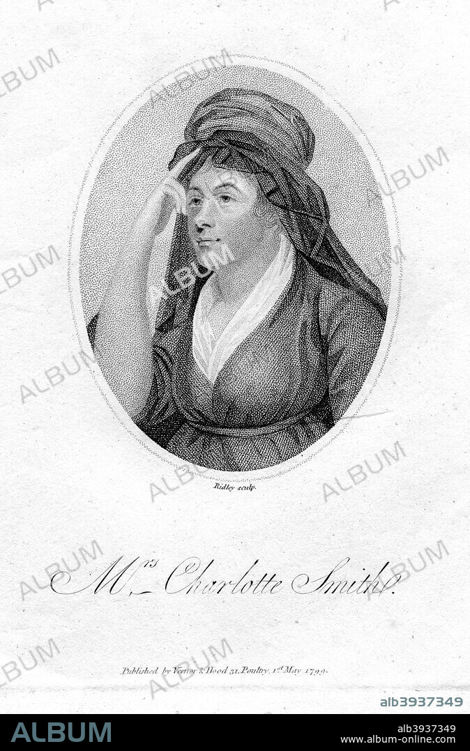 Charlotte Turner Smith (1749-1806), English poet and novelist, 19th century. Smith's works have been credited with influencing both Jane Austen and Charles Dickens.