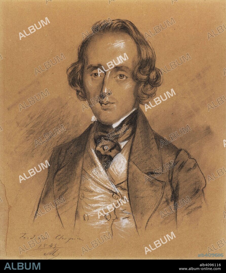 NICOLAS-EUSTACHE MAURIN. Portrait of Frédéric Chopin (1810-1849).