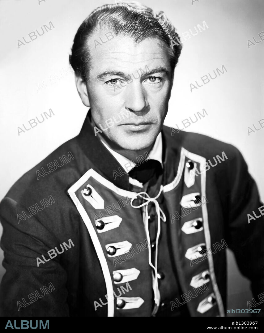 GARY COOPER en LOS INCONQUISTABLES, 1947 (UNCONQUERED), dirigida por CECIL B DEMILLE. Copyright PARAMOUNT PICTURES.