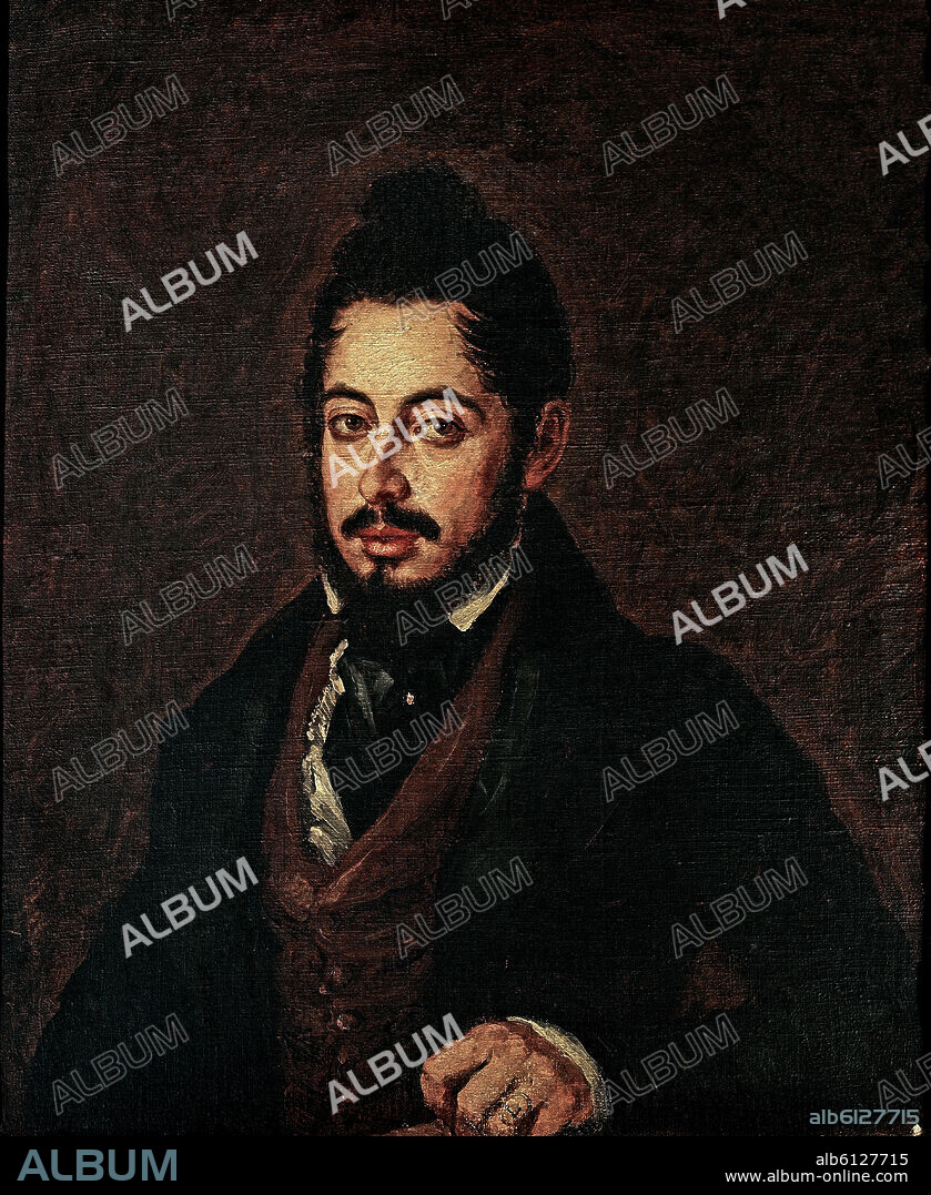 JOSE GUTIERREZ DE LA VEGA (1791-1865). 'Retrato de Mariano José de Larra', hacia 1835, Óleo sobre lienzo, 76,3 x 63,30 cm, CE0098.
