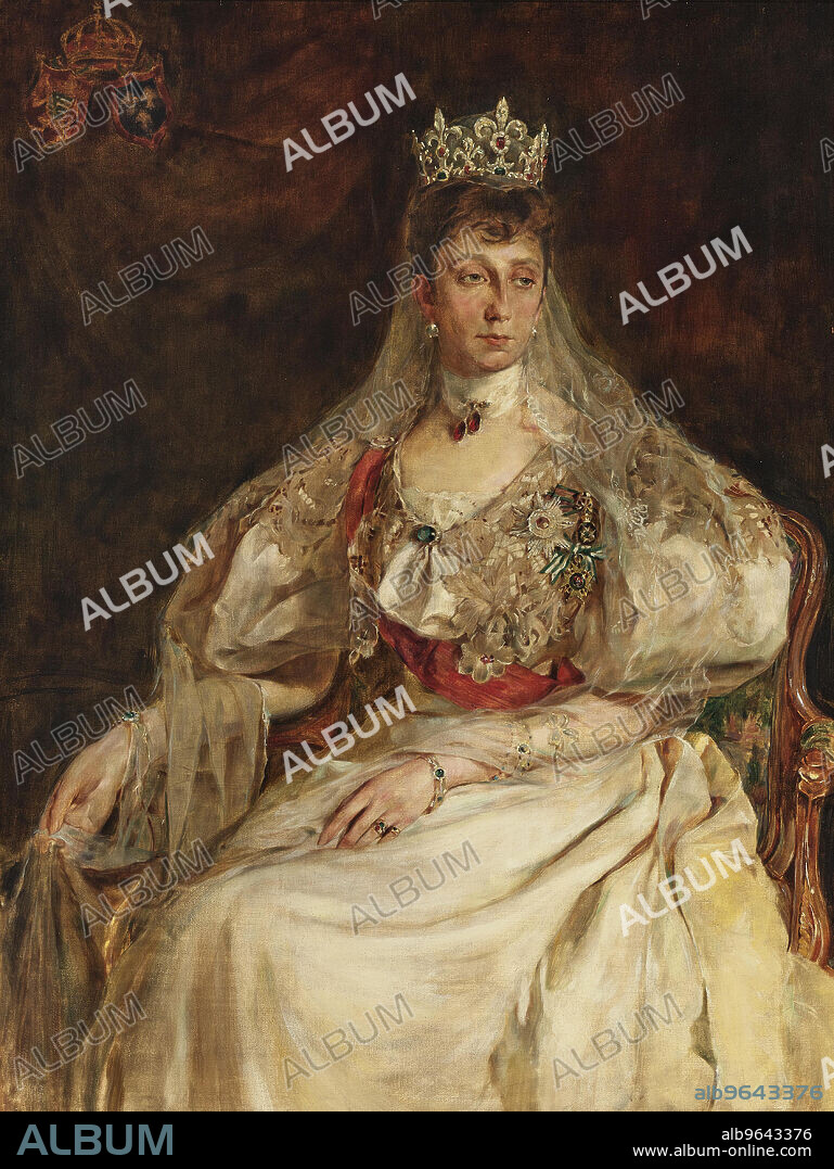 JANKO ANASTASOV. Portrait of Princess Maria Luisa of Bourbon-Parma, Princess of Bulgaria (1870-1899).