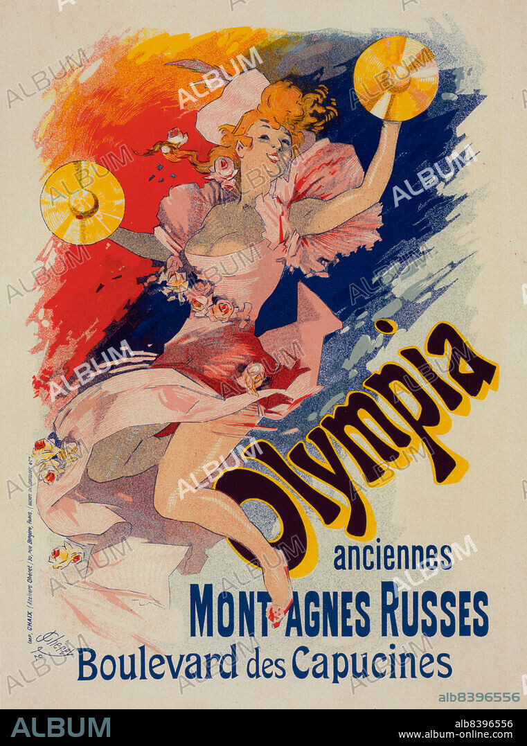 JULES CHéRET. Affiche pour "Olympia"., c1898. [Publisher: Imprimerie Chaix; Place: Paris].