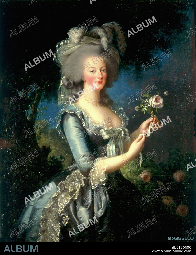 LOUISE ÉLISABETH VIGÉE LE BRUN. 'Marie-Antoinette with the Rose', 1783, Oil on canvas, 130 x 87 cm.