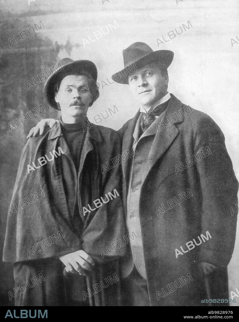 Fyodor Chaliapin and Maxim Gorky ca. before 1917.