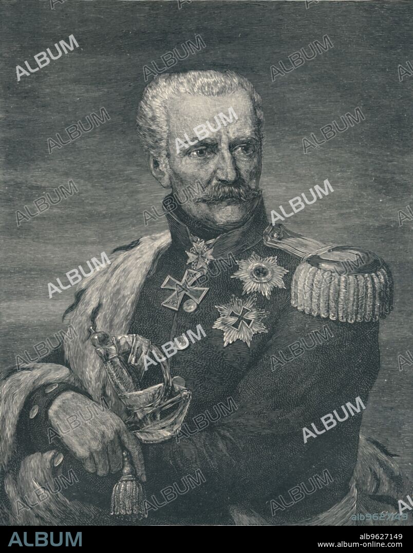GUSTAVE KRUELL. 'Gebhard Leberecht Von Blücher, Prince of Wahlstadt', c1815-1819, (1896). Gebhard Leberecht von Blücher, Fürst von Wahlstatt (1742-1819) was a Prussian Generalfeldmarschall (field marshal). He earned his greatest recognition after leading his army against Napoleon I at the Battle of the Nations at Leipzig in 1813 and the Battle of Waterloo in 1815. Engraving. From Life of Napoleon Bonaparte, Volume IV, by William Milligan Sloane. [The Century Co., New York, 1896].
