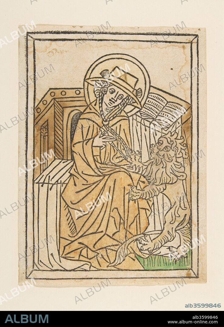 St. Jerome (Schr. 1554a). Artist: Anonymous, German, 15th century. Dimensions: sheet: 6 1/2 x 4 13/16 in. (16.5 x 12.2 cm). Date: 15th century.
