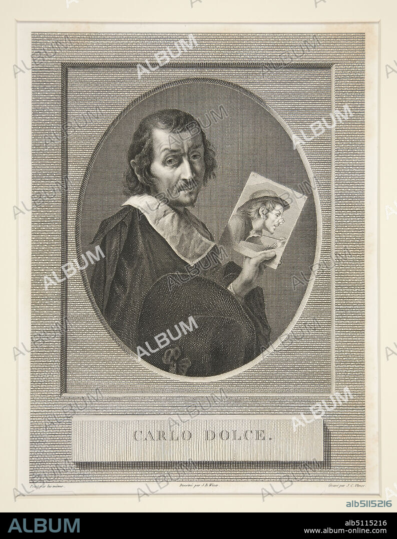 Engraver: Johann Conrad Ulmer, German, 17831820, After: Jean Baptiste Joseph Wicar, French, 17621834, After: Carlo Dolci, Italian, 16161686, Portrait of Carlo Dolci, Engraving, Sheet: 30.2 × 24.9 cm (11 7/8 × 9 13/16in.), Made in Germany, German, 19th century, Works on Paper - Prints.
