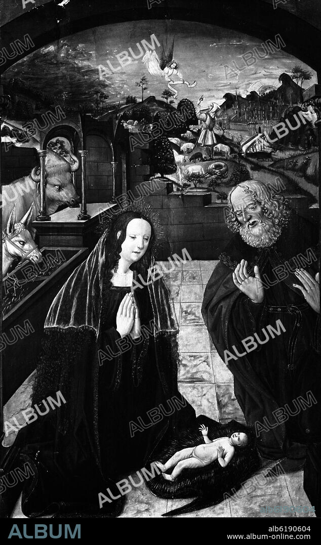BARTOLOME CASTRO (?-1507). LA NATIVIDAD - FINALES DEL SIGLO XV - OLEO/TABLA - 101,5 x 65,5 cm - ESCUELA CASTELLANA.