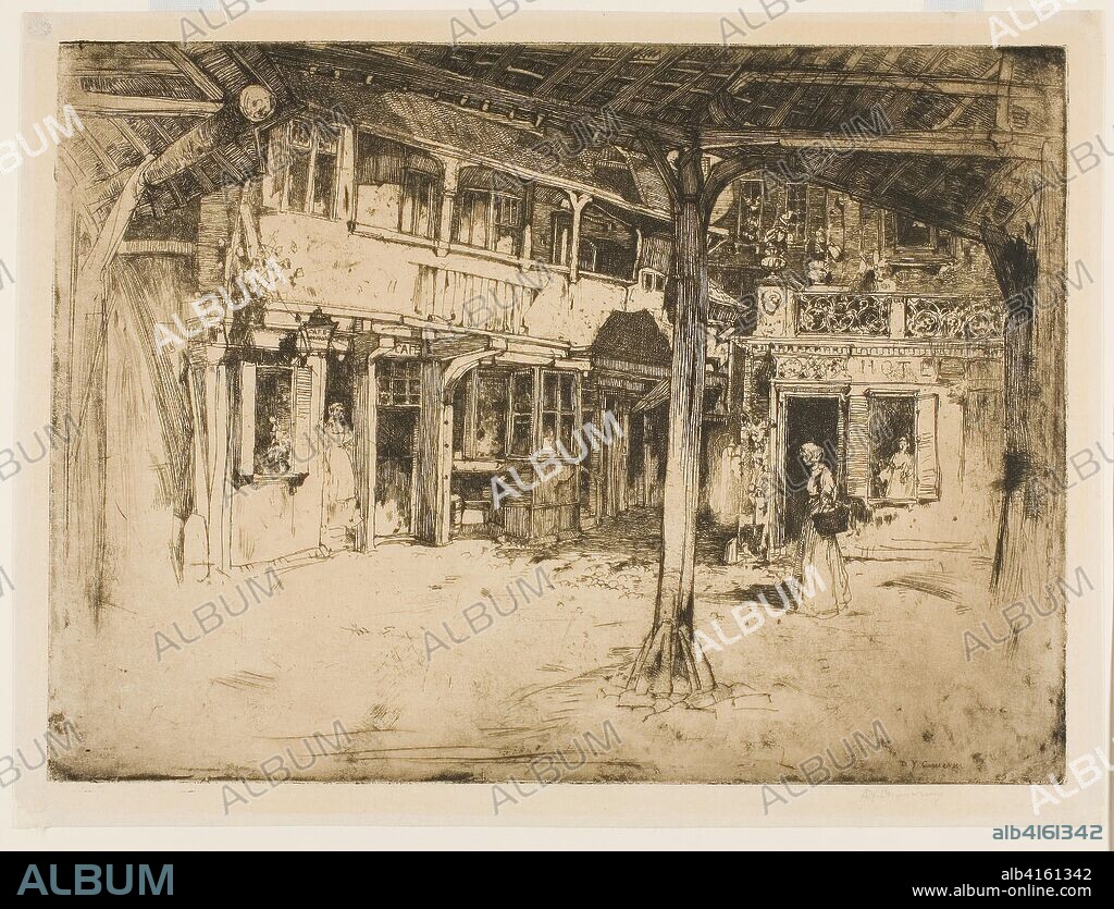 Cour des bons Enfants, Rouen. David Young Cameron; Scottish, 1865-1945. Date: 1897. Dimensions: 231 x 317 mm (plate); 255 x 340 mm (sheet). Etching on buff laid paper. Origin: Scotland.