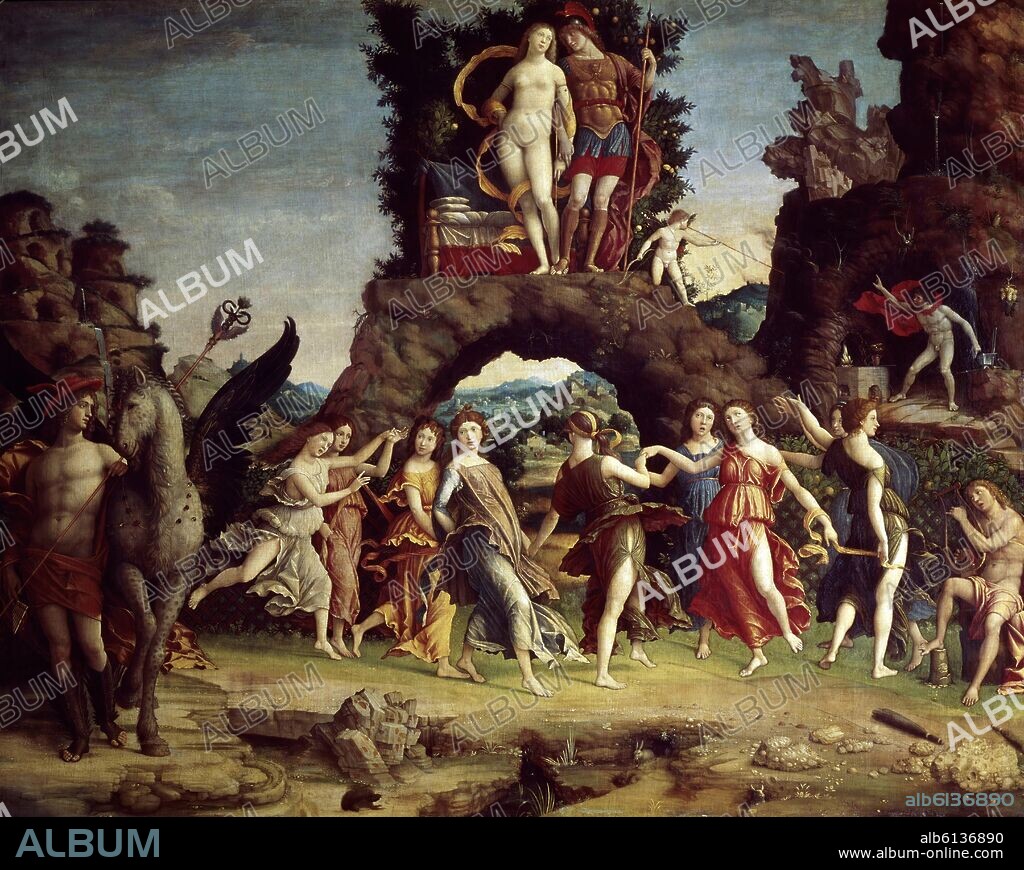 ANDREA MANTEGNA (1431-1506). EL PARNASO - 1497 - TEMPLE/LIENZO - 160x192.