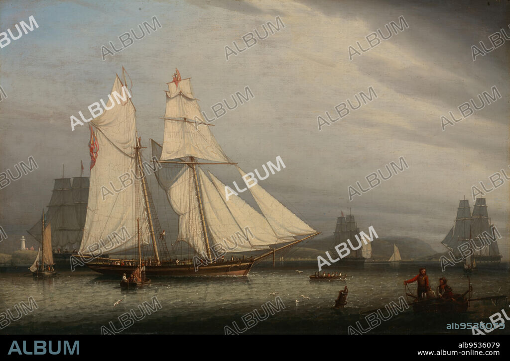 ROBERT SALMON. Harbor Scene. Date: 1842. oil on wood.