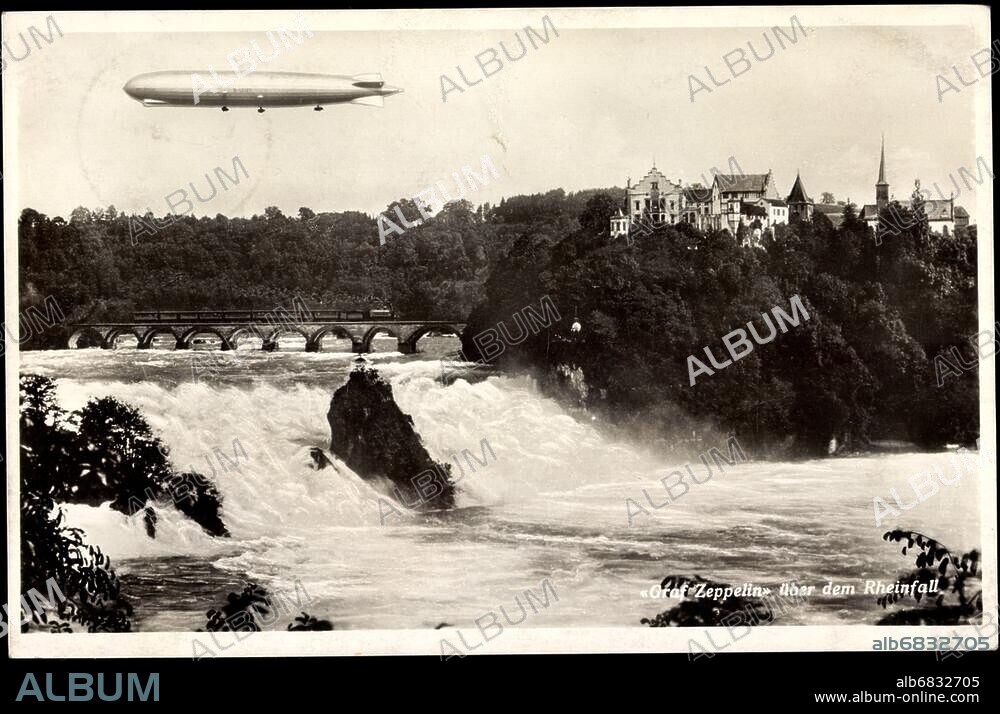 Graf Zeppelin über dem Rheinfall, Viadukt.