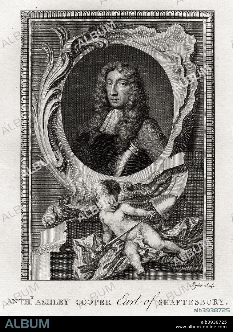 'Anthony Ashley Cooper, Earl of Shaftesbury', 1777. Cooper (1621-1683) was a prominent English politician of the Interregnum and during the reign of King Charles II. A plate from The Copper-Plate Magazine or A Monthly Treasure, London, 1777.