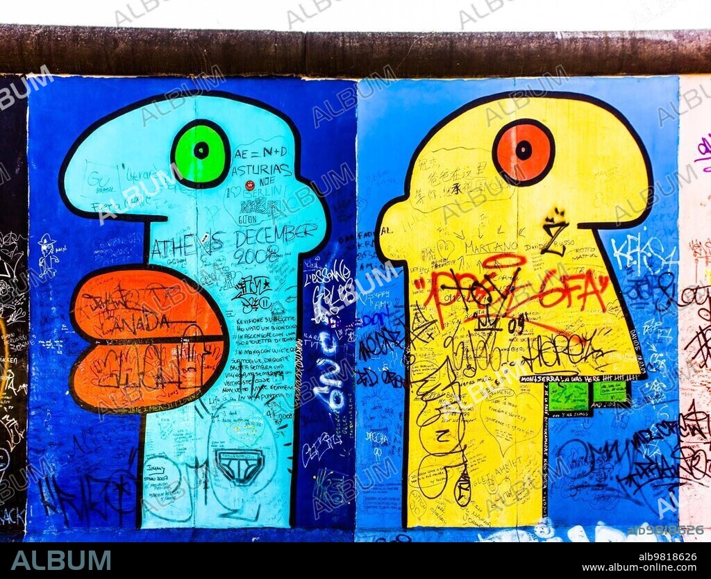 Painting by Thierry Noir; France; East Side Gallery; Berlin Wall; Europe.