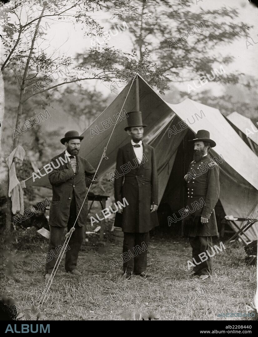 Antietam, Md. Allan Pinkerton, President Lincoln, and Maj. Gen. John A. McClernand.