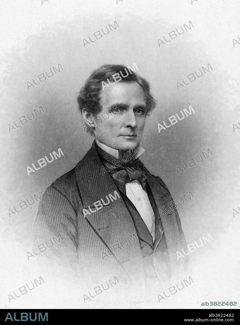 Jefferson Finis Davis (June 3, 1808 - December 6, 1889) was a statesman and leader of the Confederacy during the American Civil War. He graduated from West Point and fought in the Mexican-American War as a colonel of a volunteer regiment. He was Secretary of War under President Pierce and a senator representing Mississippi. He argued against secession, but agreed that each state was sovereign and had the right to secede from the Union. He was selected as provisional President of the CSA and was elected without opposition to a six-year term. Davis took charge of the Confederate war plans but was unable to find a strategy to stop the larger, powerful and better organized Union. His diplomatic efforts failed to gain recognition from any foreign country, and paid little attention to the collapsing Confederate economy, printing more and more paper money to cover the war's expenses. In 1865, Davis was captured, imprisoned, placed in irons and indicted for treason. After two years of imprisonment, he was released on bail posted by prominent citizens of both Northern and Southern states. He died in 1889, at age 81, in the presence of friends and and holding the hand of his beloved, Varina.