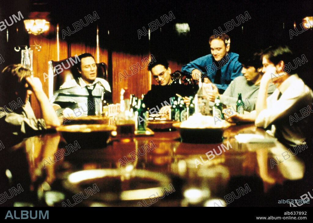 CHRISTOPHER WALKEN, HENRY THOMAS, JAY MOHR, JEREMY SISTO, JOHNNY GALECKI and SEAN PATRICK FLANERY in SUICIDE KINGS, 1997, directed by PETER O'FALLON. Copyright ARTISAN ENTERTAINMENT.