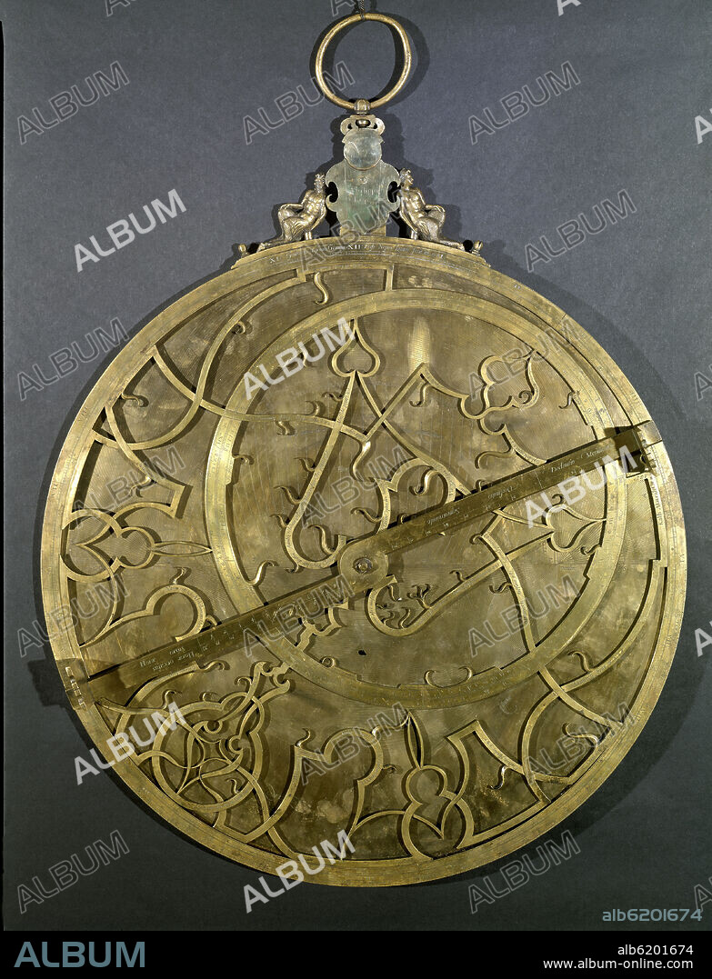 GUALTERIO ARSENIO DE LOVAINA (S XVI). ASTROLABIO DE FELIPE II - ANVERSO - 1566.