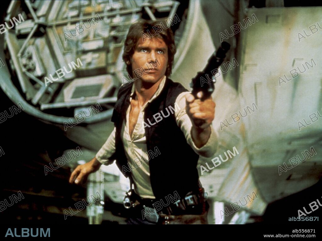 HARRISON FORD en STAR WARS: EPISODIO IV-UNA NUEVA ESPERANZA, 1977 (STAR WARS: EPISODE IV-A NEW HOPE), dirigida por GEORGE LUCAS. Copyright LUCASFILM/20TH CENTURY FOX.