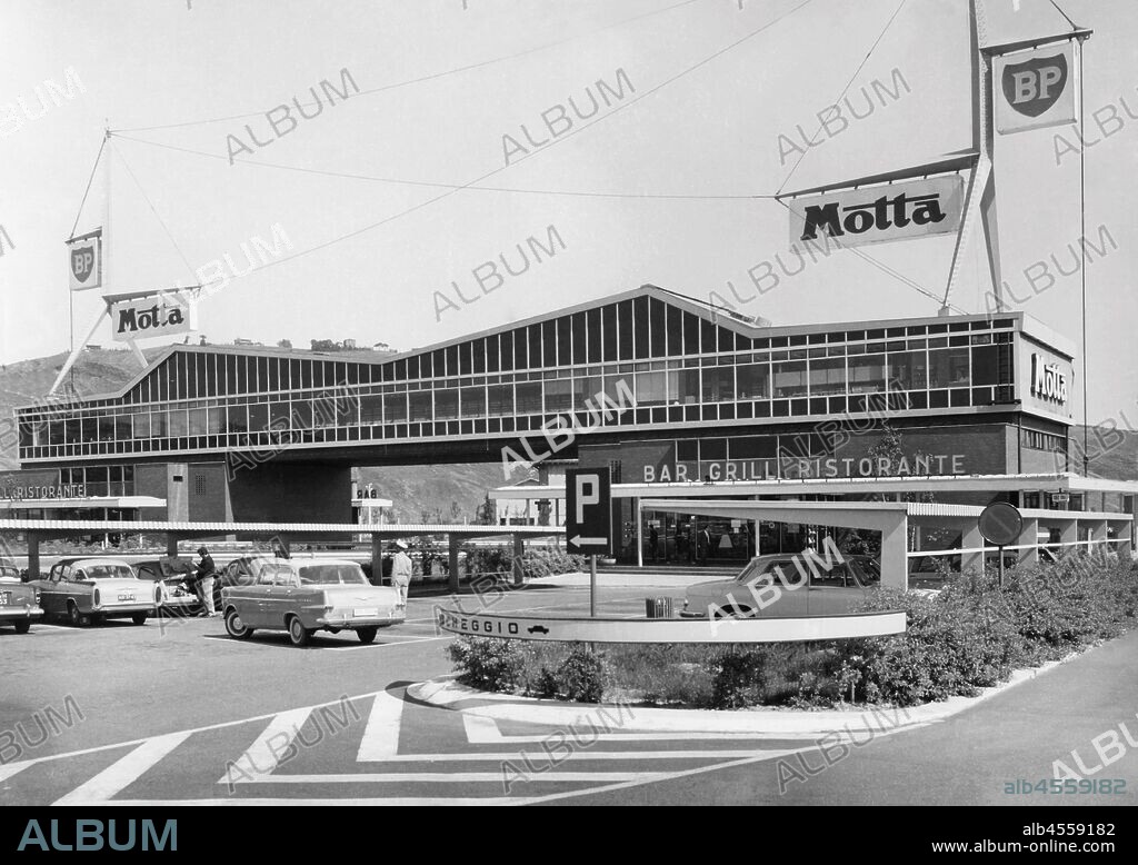 Mottagrill in cantagallo. autostrada del sole. 1965.