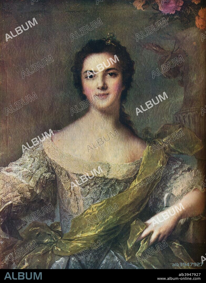'Madame Victoire', 1748. Madame Victoire, Daughter of Louis XV (1733-1799). Painting held at the National Museum of the Palaces of Versailles and Trianon, Versailles. From The Connoisseur Volume XXIV. [The Connoisseur Ltd., London, 1909].