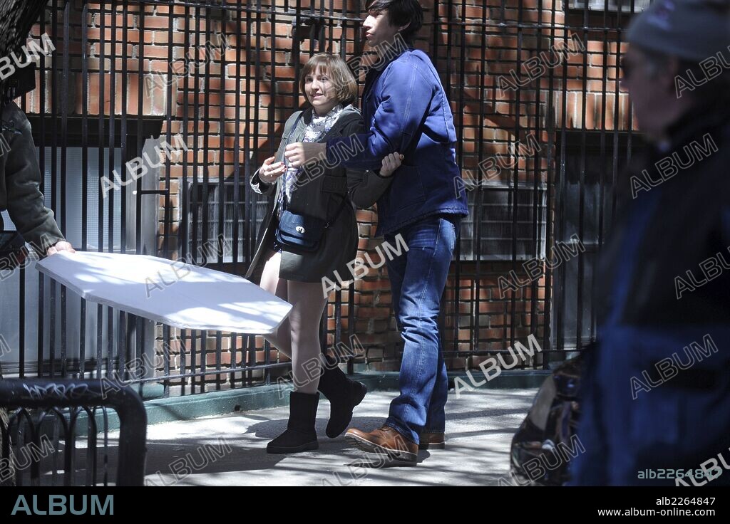 April 16, 2014 - New York, New York, USA - Lena Dunham and Adam Driver are seen filming for 'Girls' on April 16, 2014 in New York City. 16/04/2014