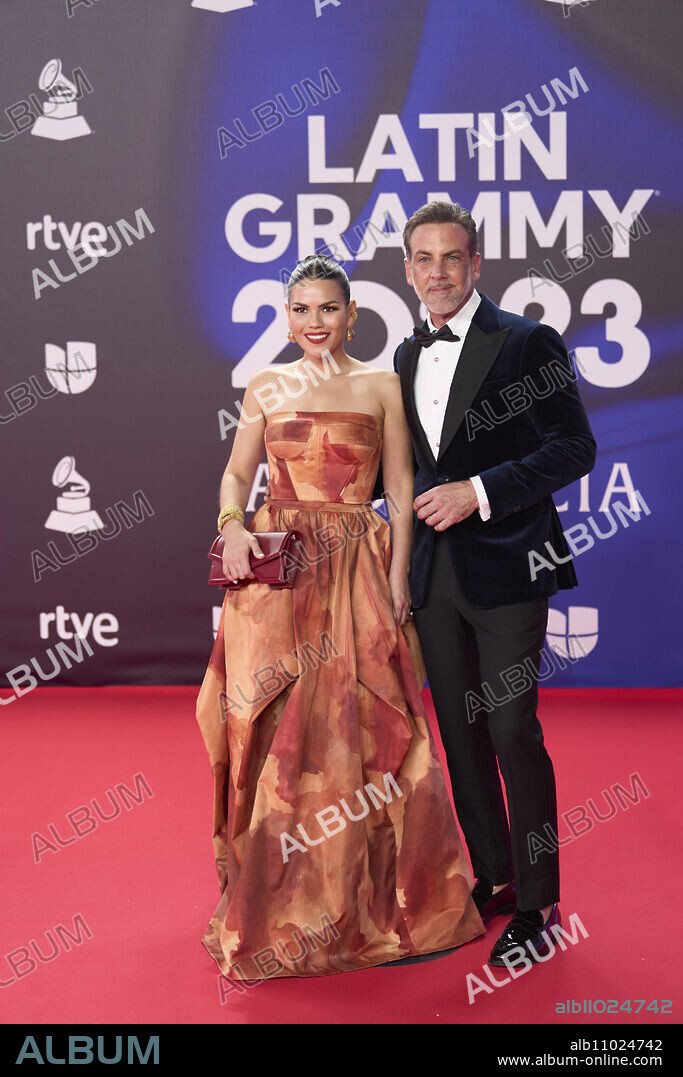Karina Banda, Carlos Ponce attends the red carpet during the 24th Annual Latin GRAMMY Awards at FIBES on November 16, 2023 in Seville, Spain.