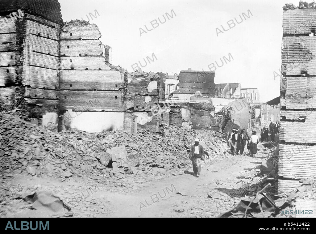 Adana, street in Christian Quarter, aftermath of the Armenian massacres of 1909. The Adana massacre occurred in the Adana Vilayet of the Ottoman Empire in April 1909. A massacre of Armenian Christians by Ottoman Muslims in the city of Adana amidst the Ottoman countercoup of 1909 expanded to a series of anti-Armenian pogroms throughout the province. Reports estimated that the Adana Province massacres resulted in the deaths of as many as 20,000-30,000 Armenians. It was reported about 1,300 Assyrians were also killed during the massacres. Thousands of refugees filled the American embassy in Alexandretta, and a British warship and  three French warships were was dispatched to its shores, and many Western consulates were besieged by Armenian refugees. The massacres were rooted in political, economic, and religious differences.