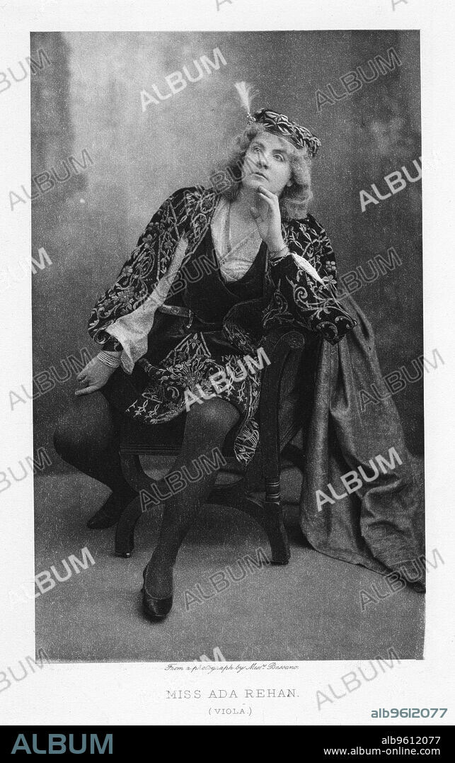 W&D DOWNEY. Ada Rehan, Irish-born American actress, c1895. Ada Rehan (1860-1916) in the breeches role of Viola in Twelfth Night by William Shakespeare.