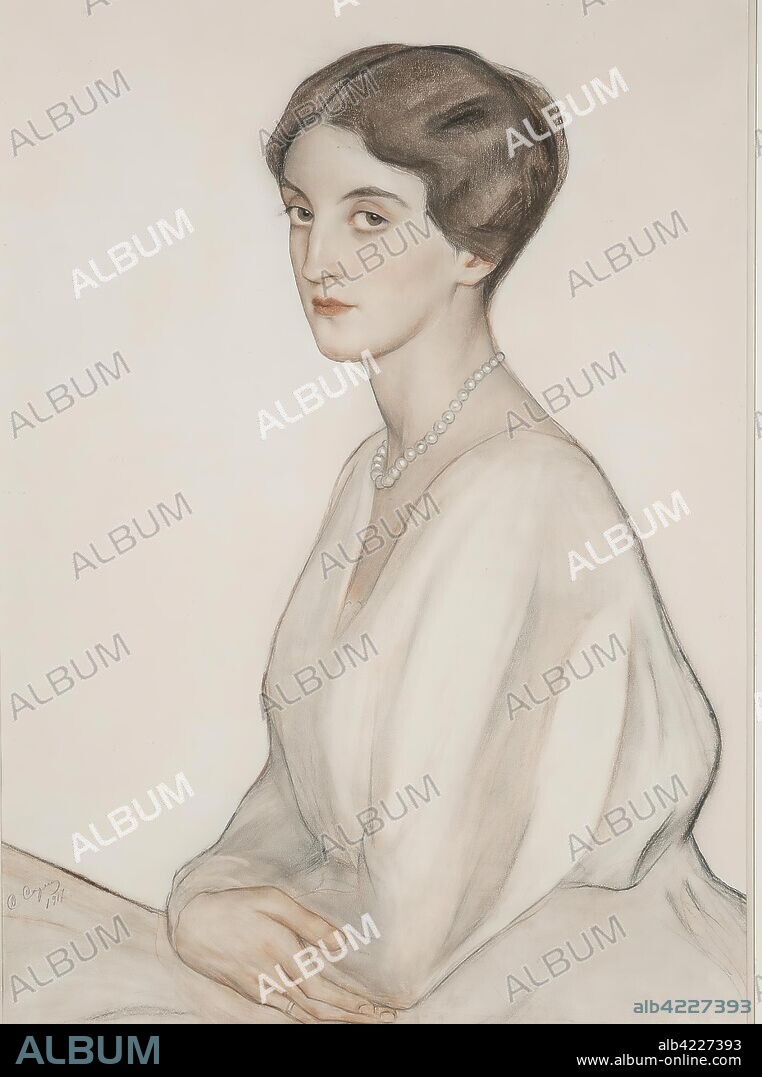 SAVELY SORIN. 'Portrait of Princess Nadezhda Orlova'. Russia, 1917. Dimensions: 75,0x55,0 cm; 82,5x59,0 cm (sheet); 93,5x72,5 cm (in frame).