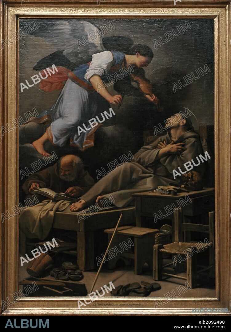ARTE BARROCO. ITALIA. Carlo Saraceni (1570-1620). Pintor italiano del primer barroco, adscrito al caravaggismo. "Visión de San Francisco". Alte Pinakothek. Munich. Alemania.