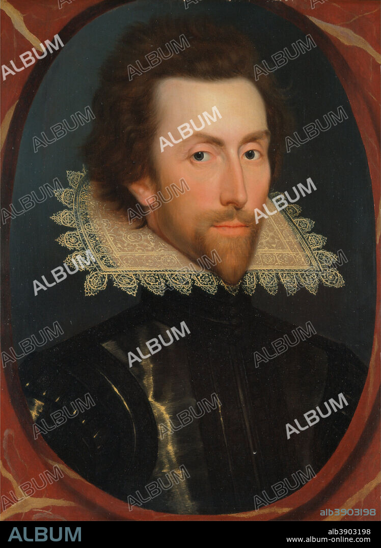 WILLIAM LARKIN. Grey Brydges, 5th Baron Chandos, of Sudeley Castle, Gloucestershire. Date/Period: Ca. 1615. Painting. Oil on panel. Height: 584 mm (22.99 in); Width: 445 mm (17.51 in).