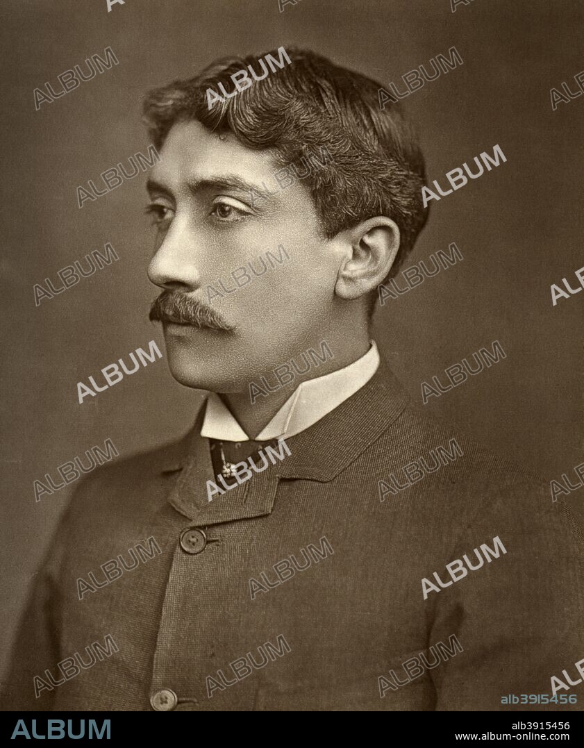 British actor Yorke Stephens in 'One Change', 1886. A photograph from The Theatre, A Monthly Review, Volume VIII, July to December, 1886, edited by Clement Scott, Carson & Comerford, London, 1886.