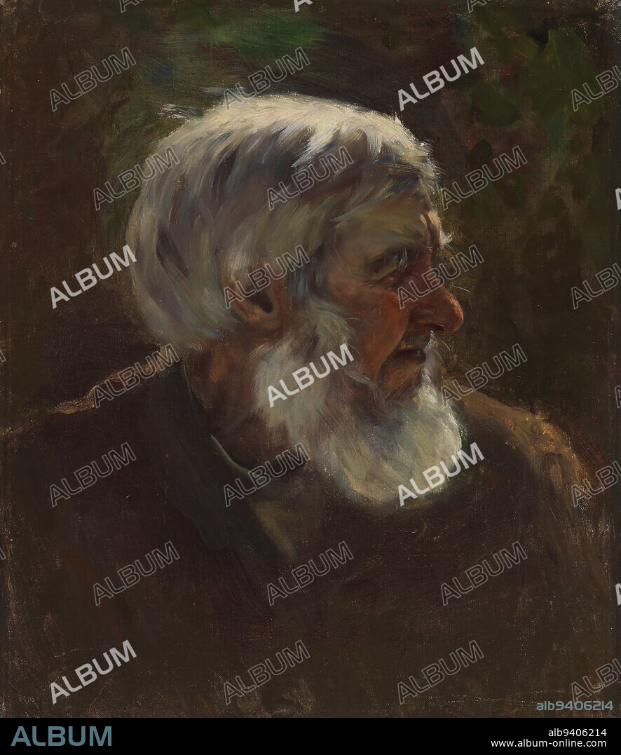 Torsten Wasastjerna, 17.12.1863, Helsinki, 1.7.1924, Helsinki, Old Man in Profile, sketch for the painting Fairy Tale Princess, 1895 - 1896, 45.5 × 38 cm, oil, oil on canvas.