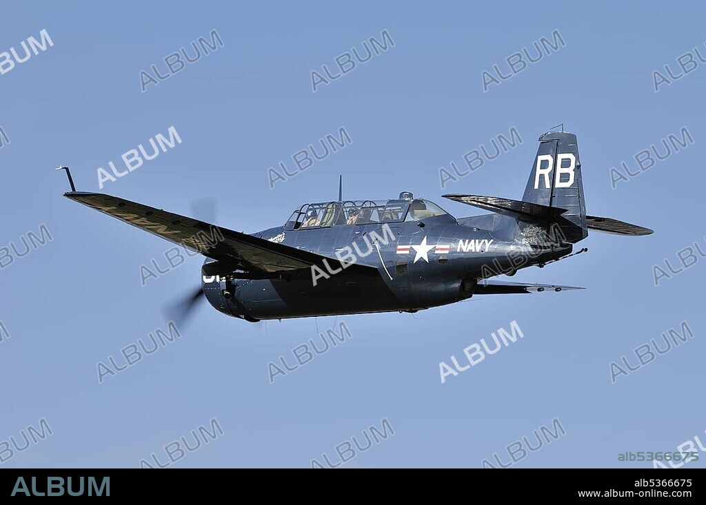 U.S. Navy Grumman TBF Avenger torpedo bomber, Europe's largest meeting of vintage planes at Hahnweide, Kirchheim-Teck, Baden-Wuerttemberg, Germany, Europe.
