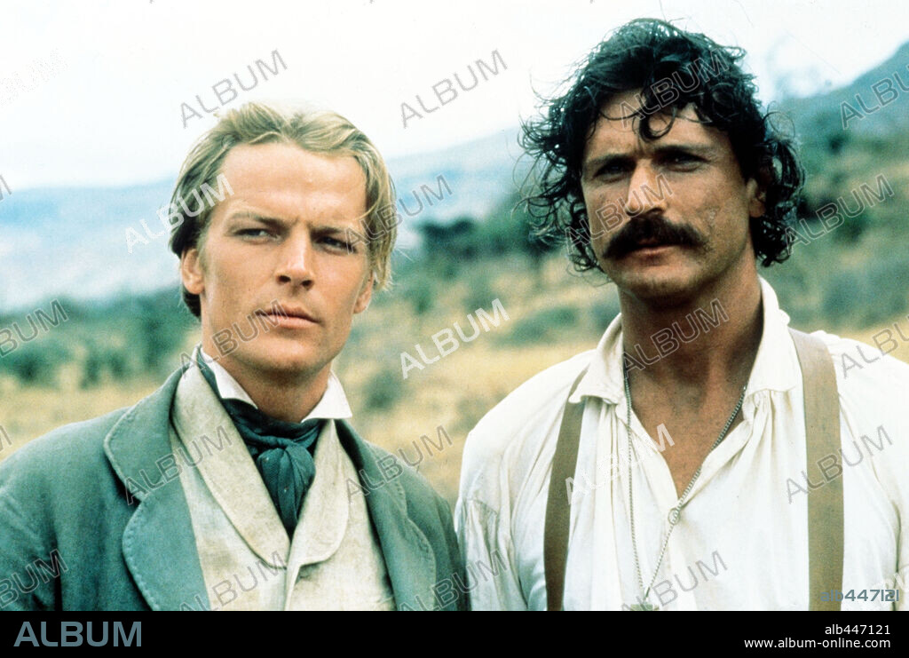 IAIN GLEN y PATRICK BERGIN en LAS MONTAÑAS DE LA LUNA, 1990 (MOUNTAINS OF THE MOON), dirigida por BOB RAFELSON. Copyright TRI STAR PICTURES.